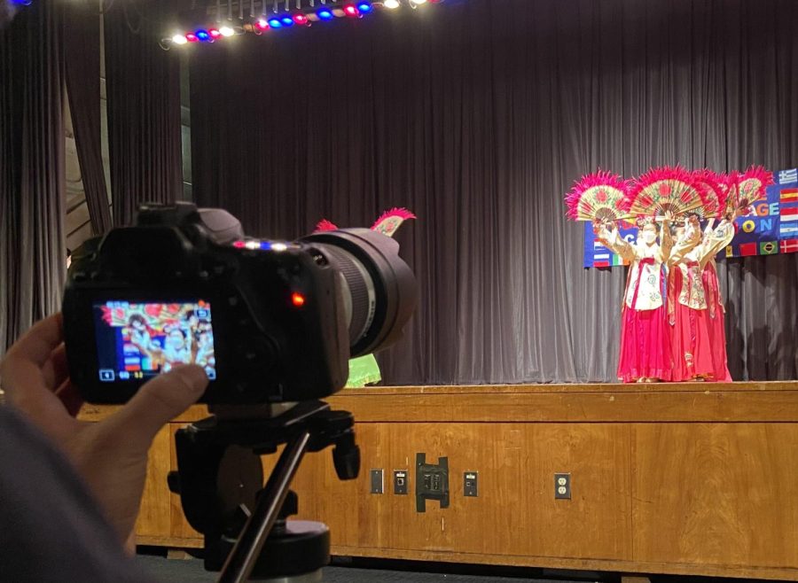 A New, Hidden Spotlight—Jared Korn, a sophomore student in the Independent Study program, carefully shot the Korean-Fan act for South Middle’s annual Cultural Heritage Performance. This year, due to COVID-19 precautions, the show was staged solely for GNPS TV. He used the DSLR, a camera that allowed him to take detailed, cinematic shots.