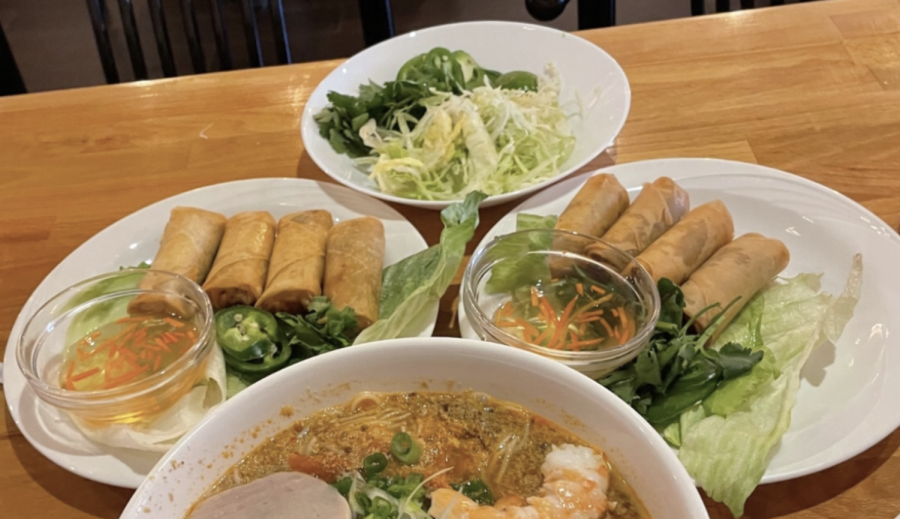 Ha Long Bay all day—An aromatic pho and hearty spring rolls adorn the table.