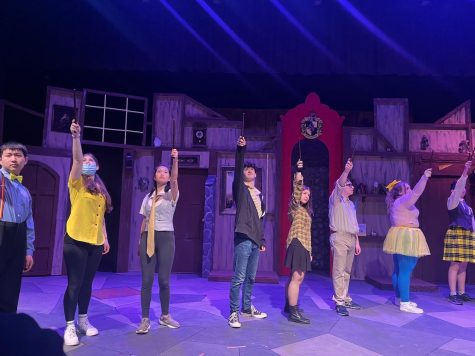 Prepping for Performance—The cast of The Puffs rehearses their wizarding skills in time for opening night.