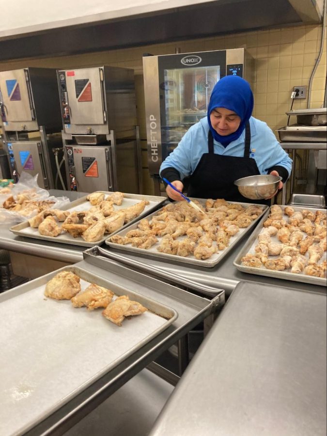 A brief glimpse into how South High’s kitchen prepares chicken for thousands of students.