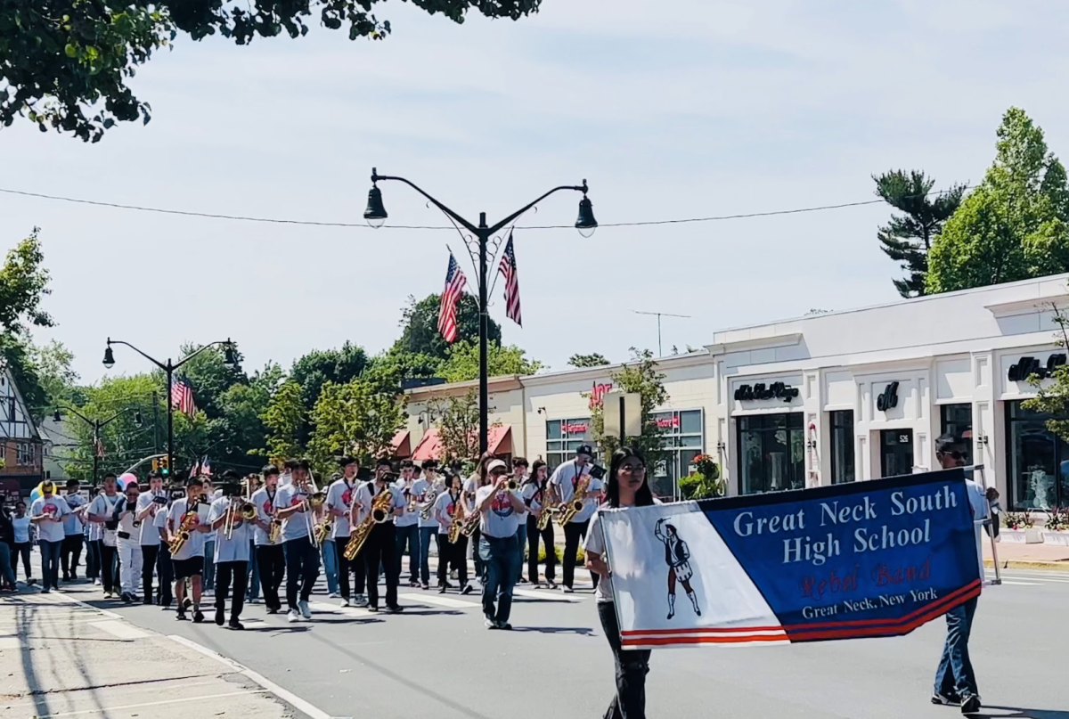Great Neck South High School Marching Band in the 2023 Memorial Day Parade