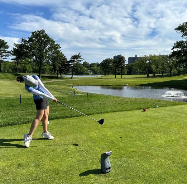A Flying Birdie—Caylin Wong practices her swing on November 30, 2023.