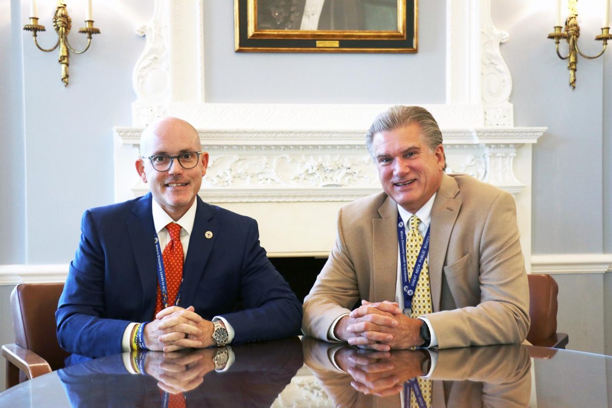 Dr. Bossert and Dr. Lando, Superintendent and Assistant Superintendent for Secondary Education—Dr. Bossert and Dr. Lando, pictured at the Phipps Administration Building, work with the rest of GNPS’ central administration to guide the district. 
