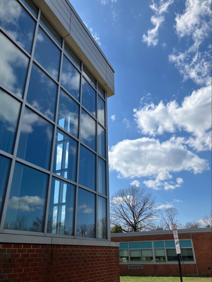 “A Brighter Perspective”—A vivid afternoon sky reflects off of the windows of South High’s orchestra room. Room 309, visible from the Long Island Expressway, is a South High staple for its imposing curtains and floor-to-ceiling windows.