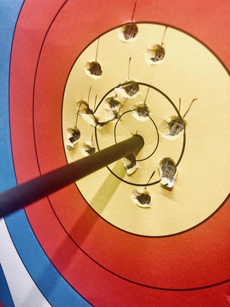 Hitting Targets in both Academics and Extracurriculars — For some students, archery’s more than just a gym class activity for a few periods.  Junior Isabella Kim has been shooting outside of school since she was 10. For her, school archery has only heightened her passion; she sees the class periods as more practice opportunities. (Photo courtesy of Isabella Kim)