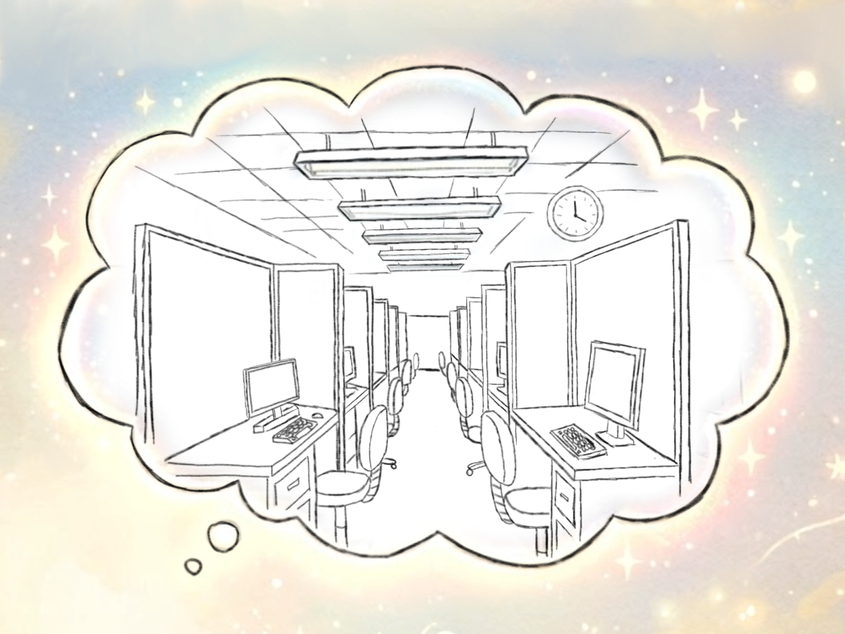 The Future Is (Fluorescent) Bright - A glimpse into a stereotypical office job. Hopefully you like your coworkers. 
